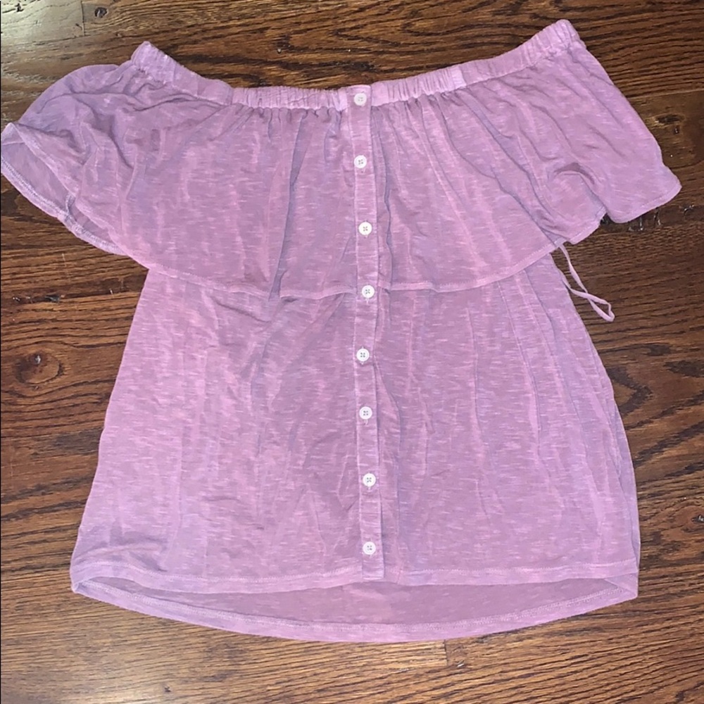 Purple AE off the shoulder top